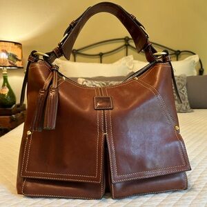 Dooney & Bourke Florentine Leather Kingston Hobo in Chestnut